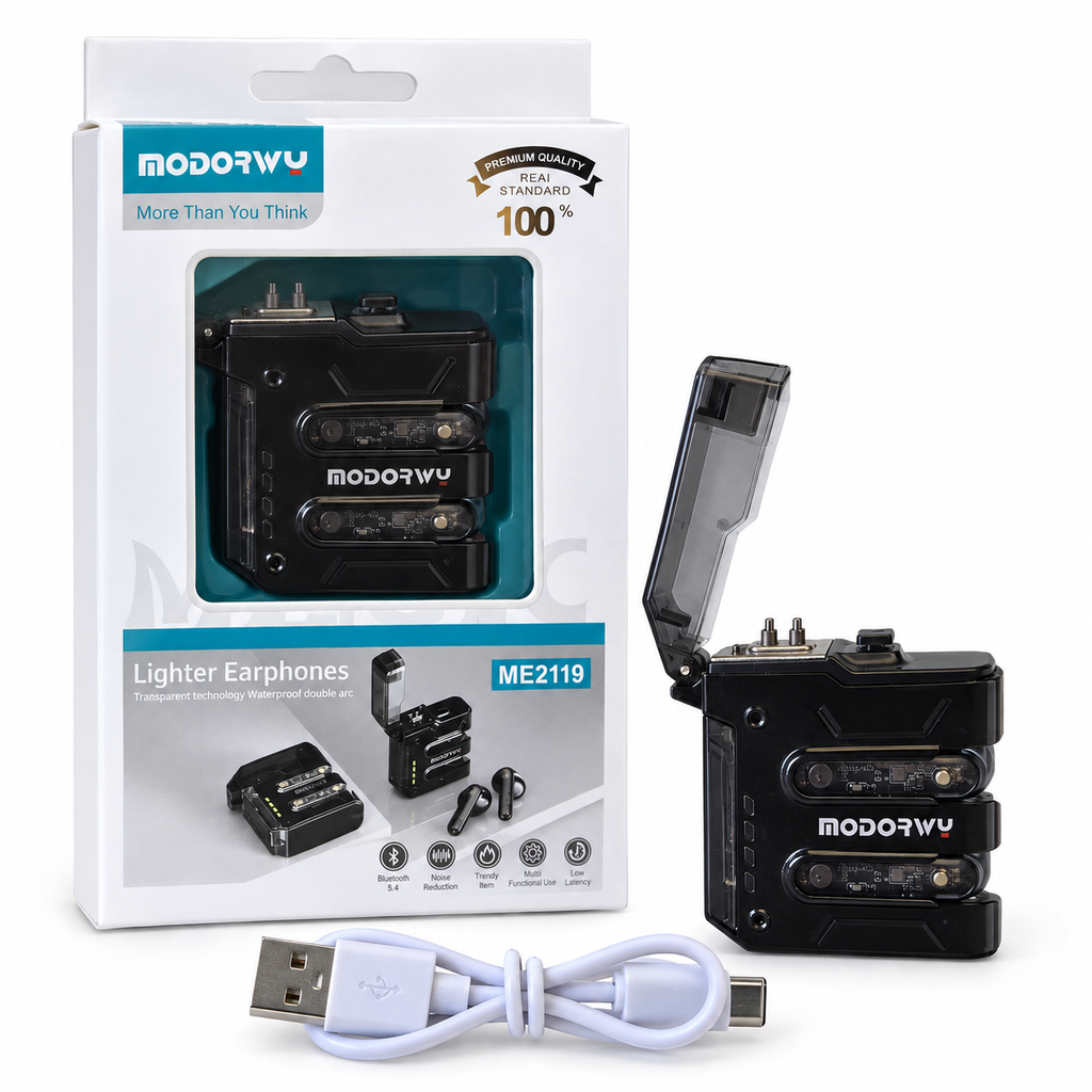 Audífonos Inalámbricos Bluetooth 5.4 con Estuche Tipo Lighter ME2119