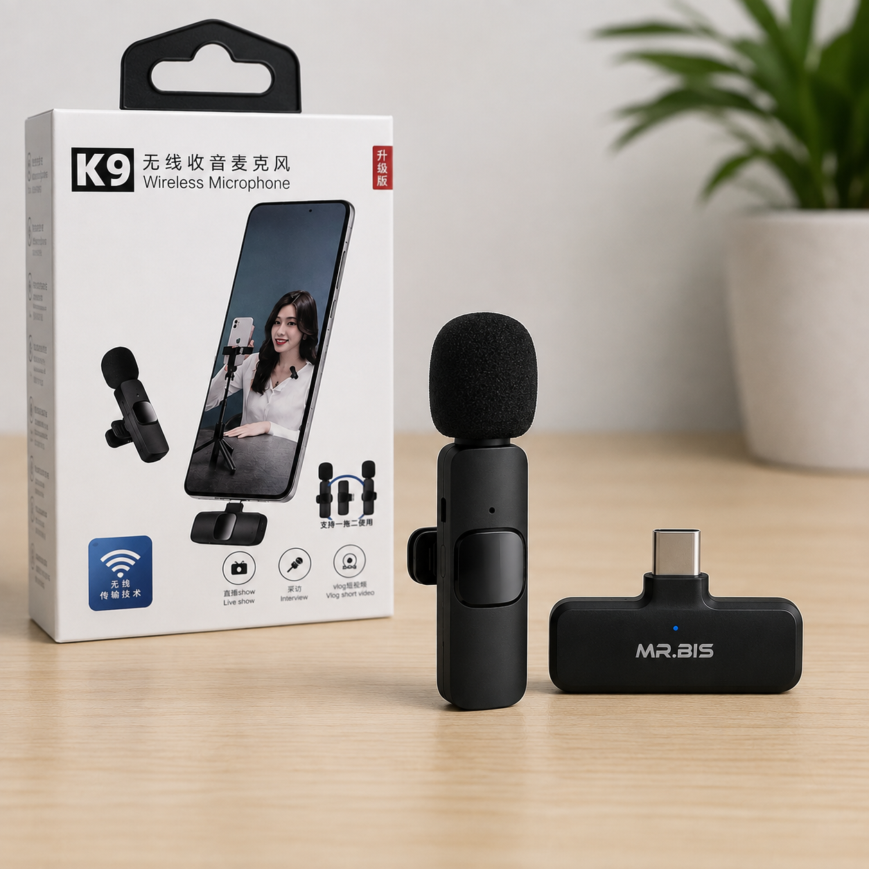 Micrófono Inalámbrico K9 de Solapa