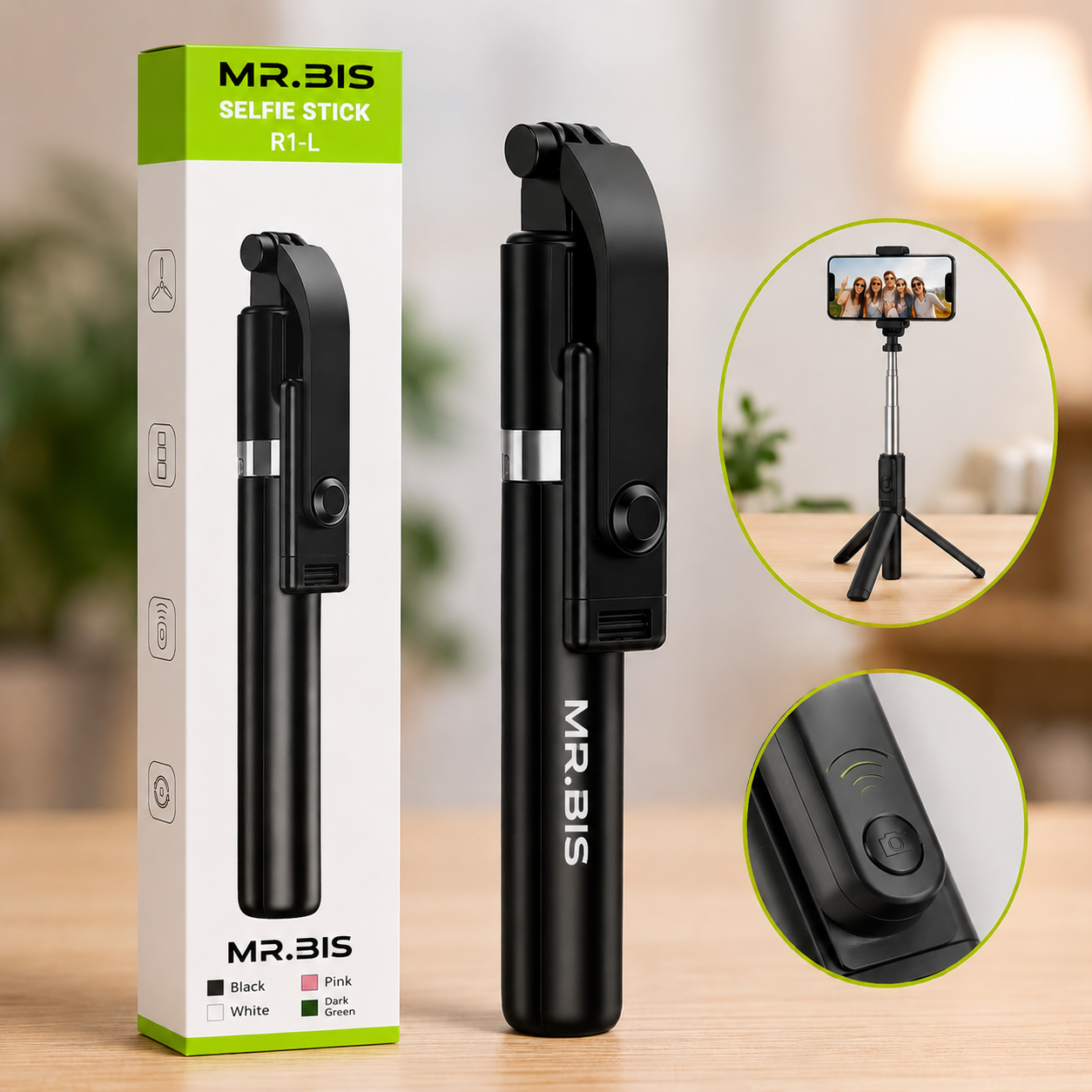 Selfie stick y trípode 2 en 1