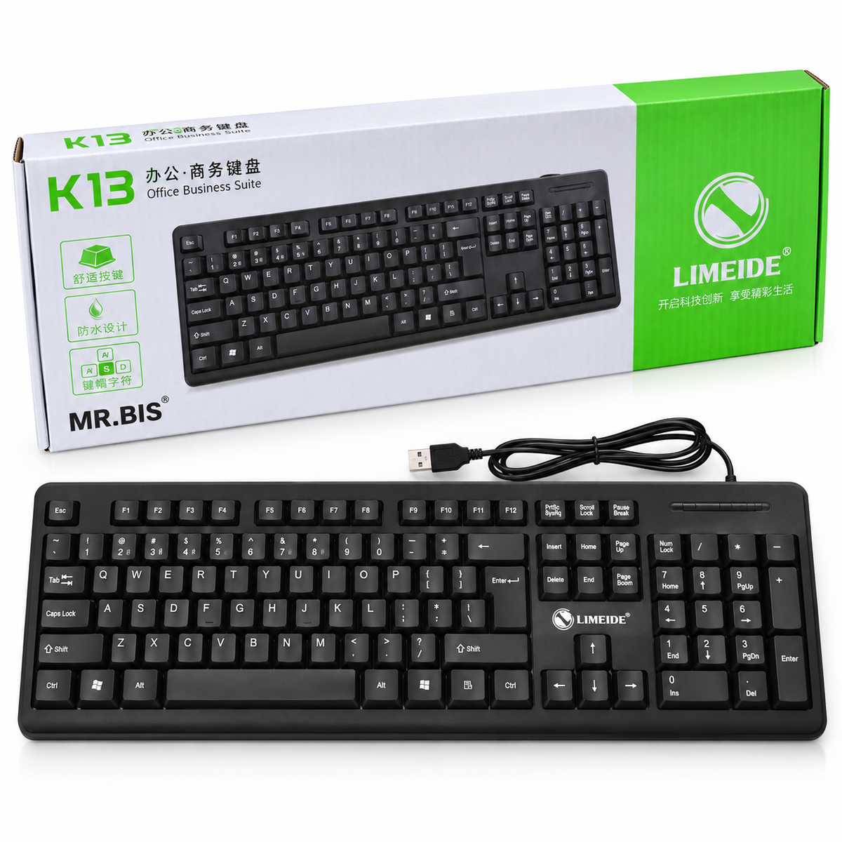 Teclado USB K13 – Teclado completo con teclado numérico