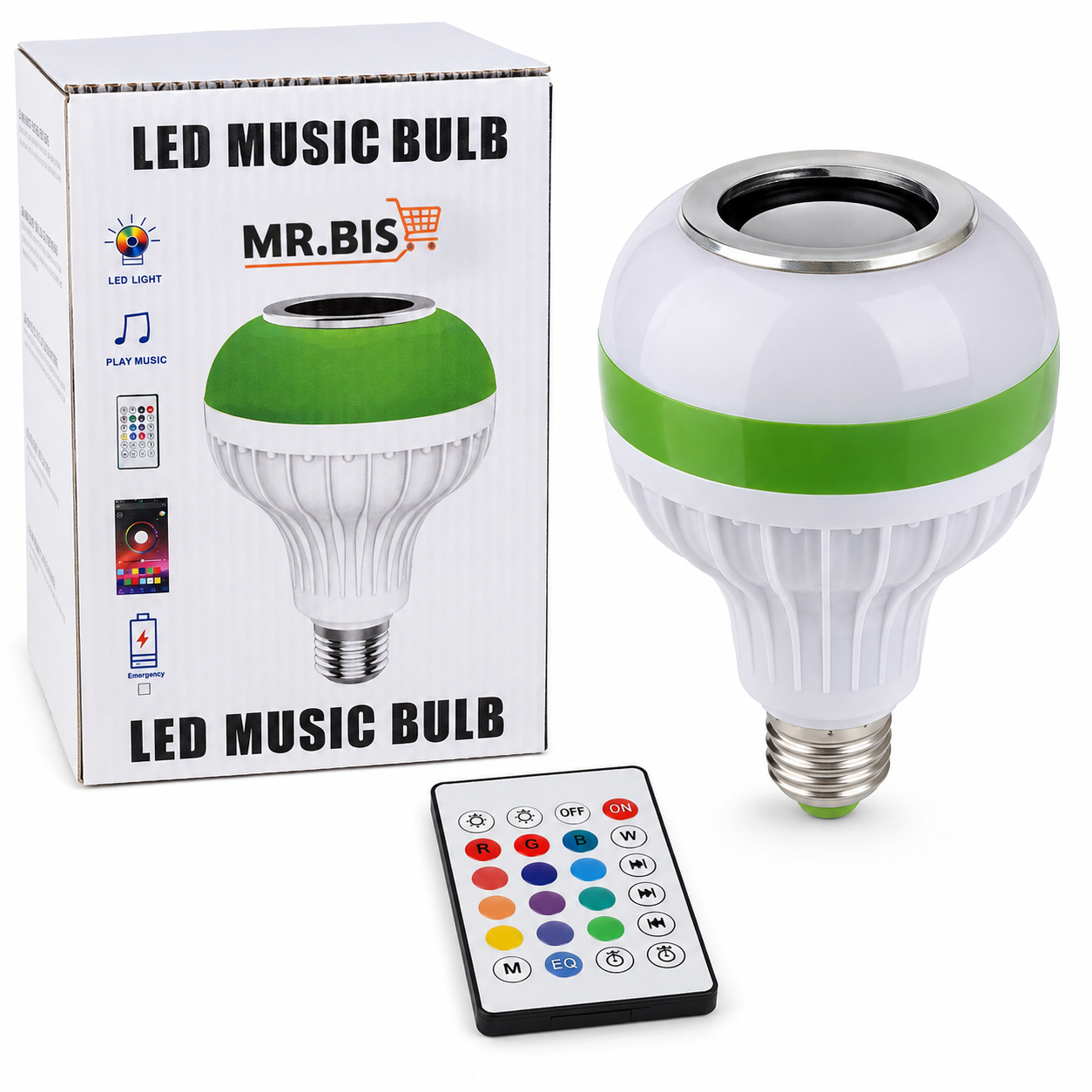 Bombillo LED RGB con Bocina Bluetooth 4.2 – LED Music Bulb 12W con Control Remoto