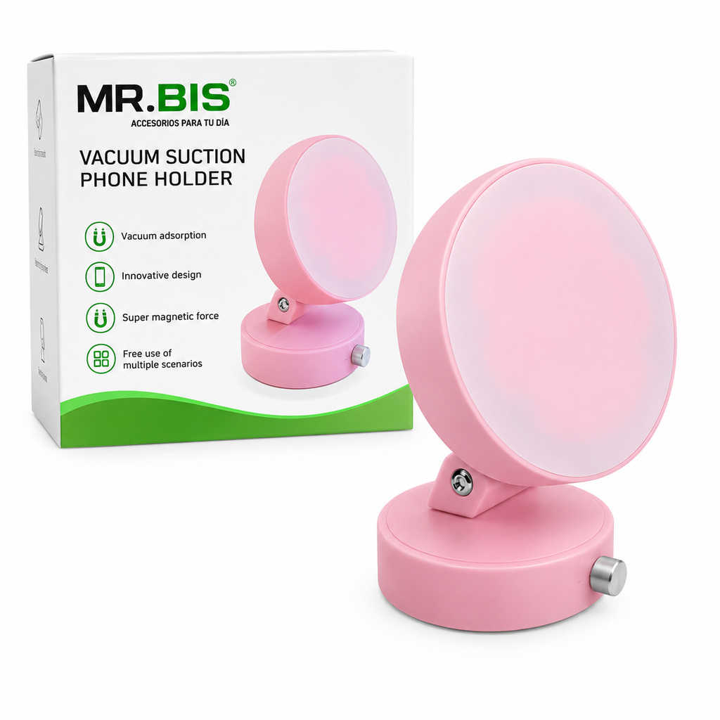 Soporte Magnético para Celular con Succión Rosado o Negro