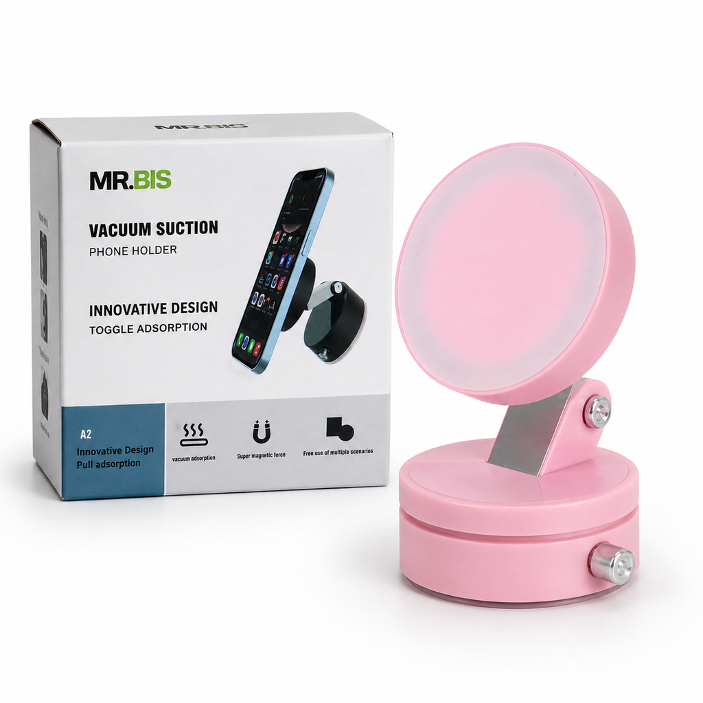 Soporte Magnético para Celular con Succión Rosado o Negro
