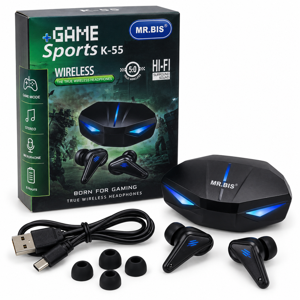 Audífonos Inalámbricos Gaming K-55 Bluetooth 5.0