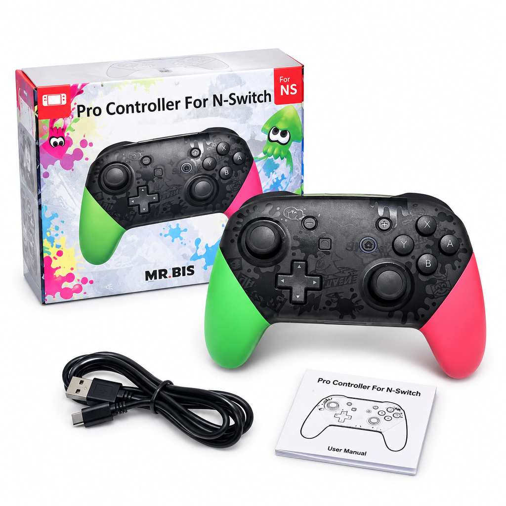 Control Pro Inalámbrico Compatible con Nintendo Switch – Verde/Rosa