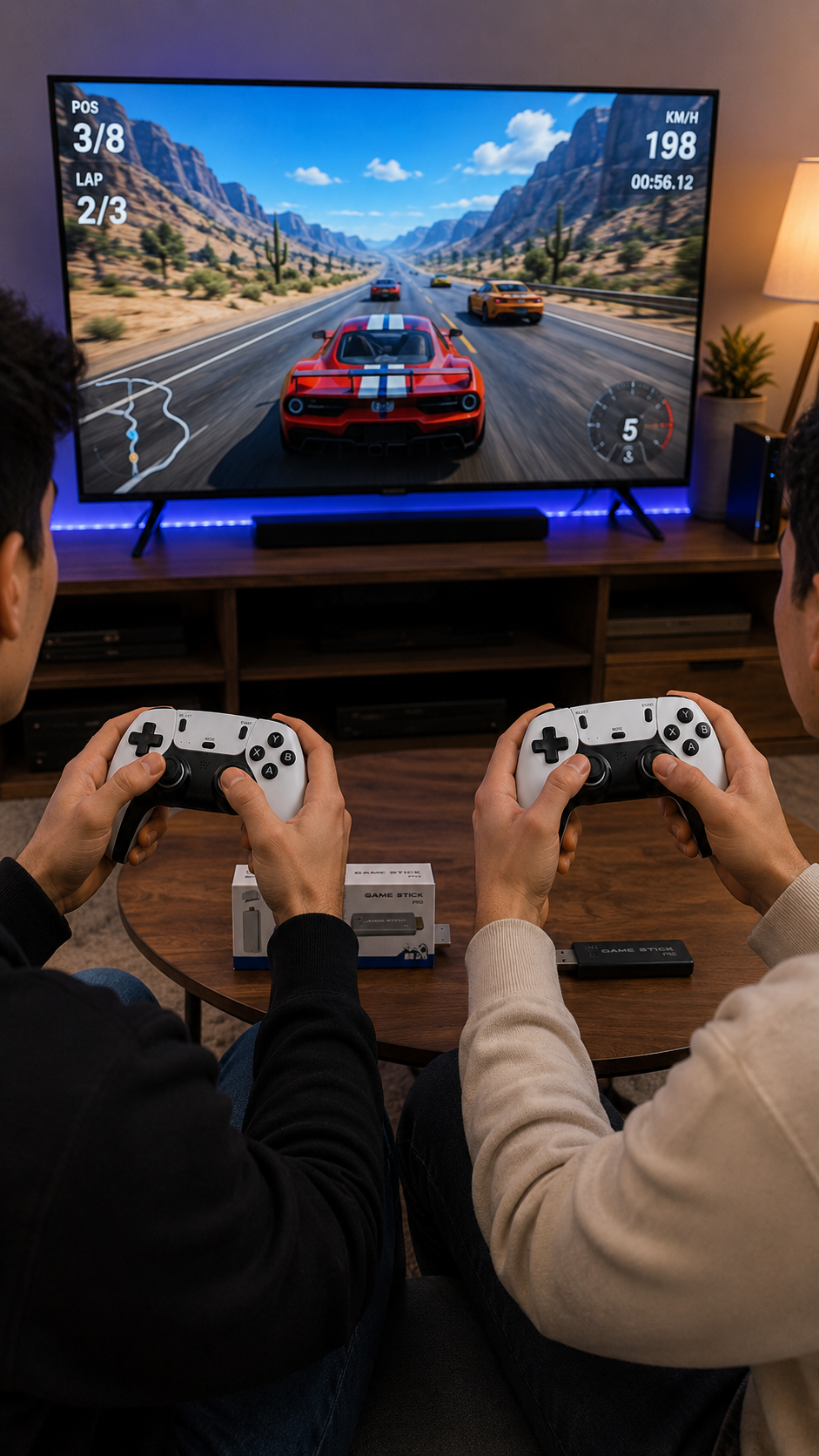 Game Stick Pro 4K con 2 Controles Inalámbricos 2.4G