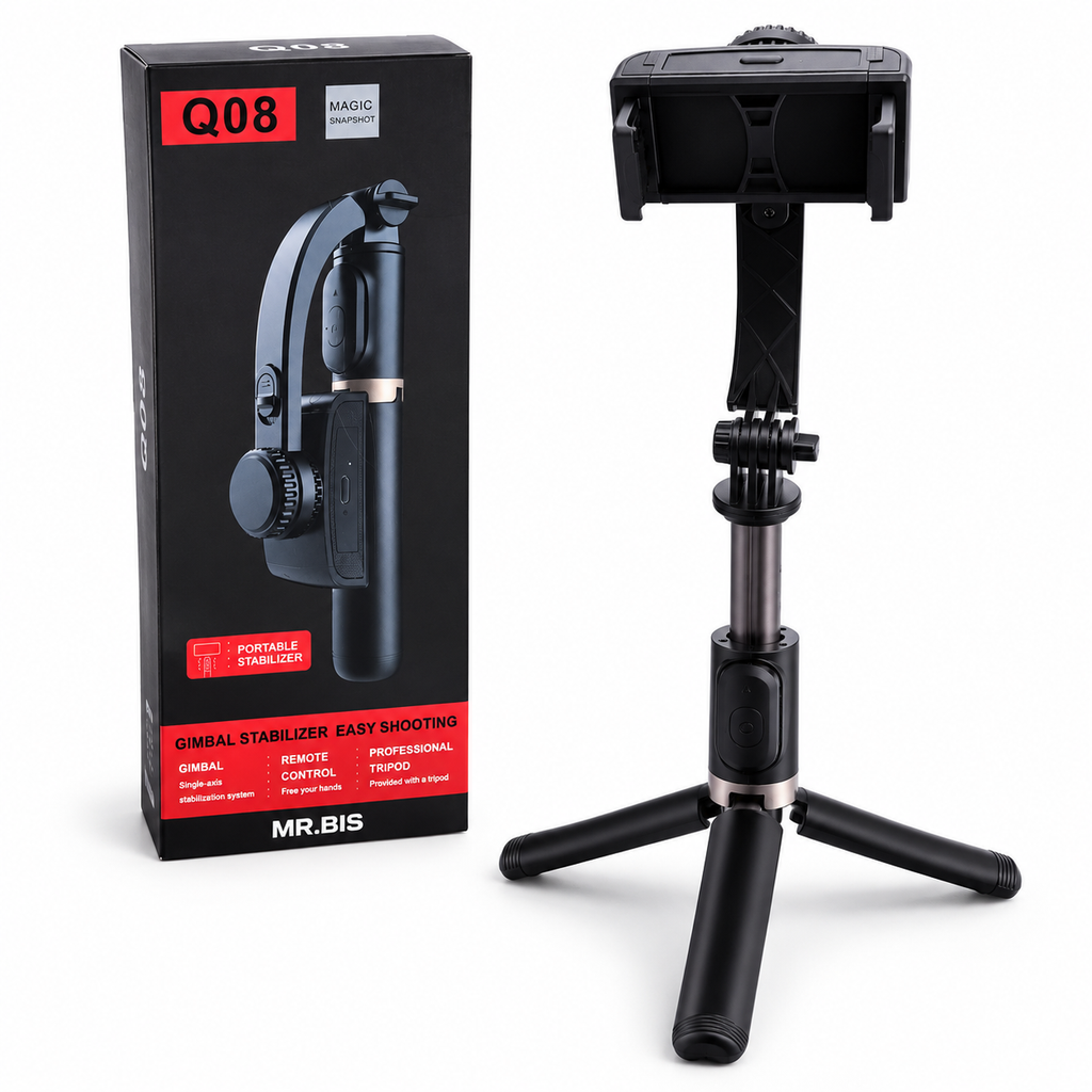 Estabilizador Gimbal Q08 para Celular con Trípode