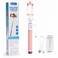 Selfie Stick MH2002 con Cable Type-C – Rosado