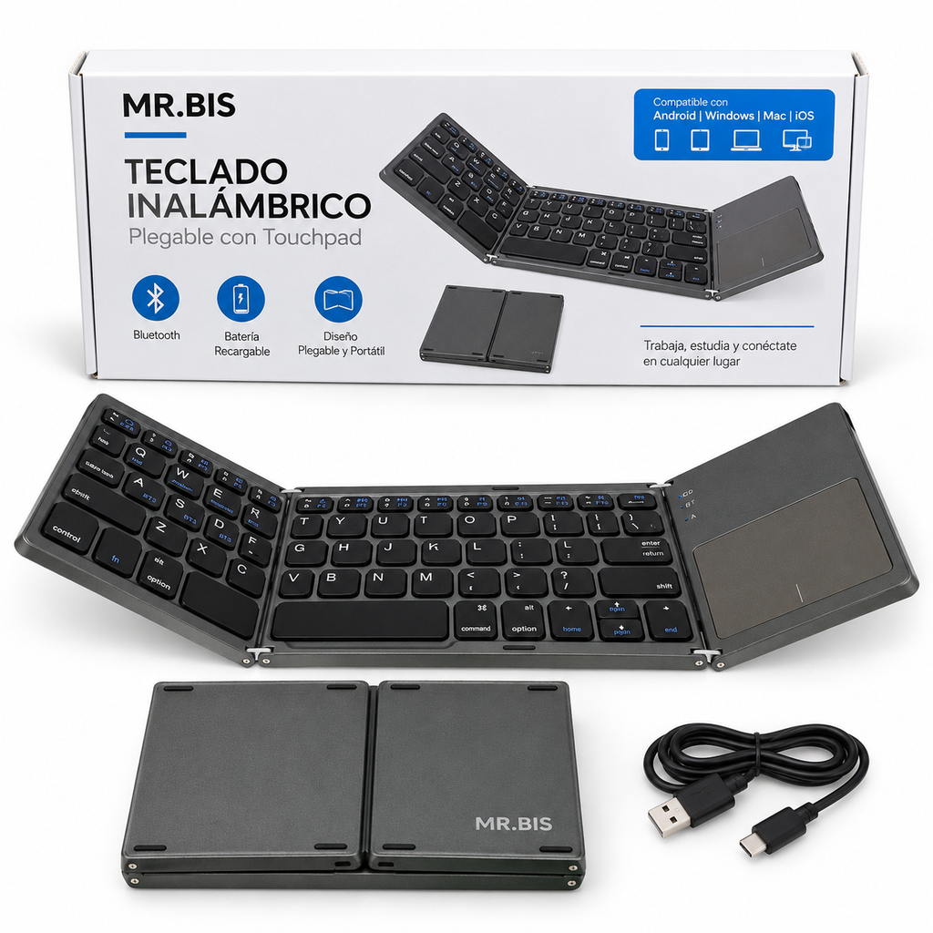 Teclado Inalámbrico Plegable con Touchpad