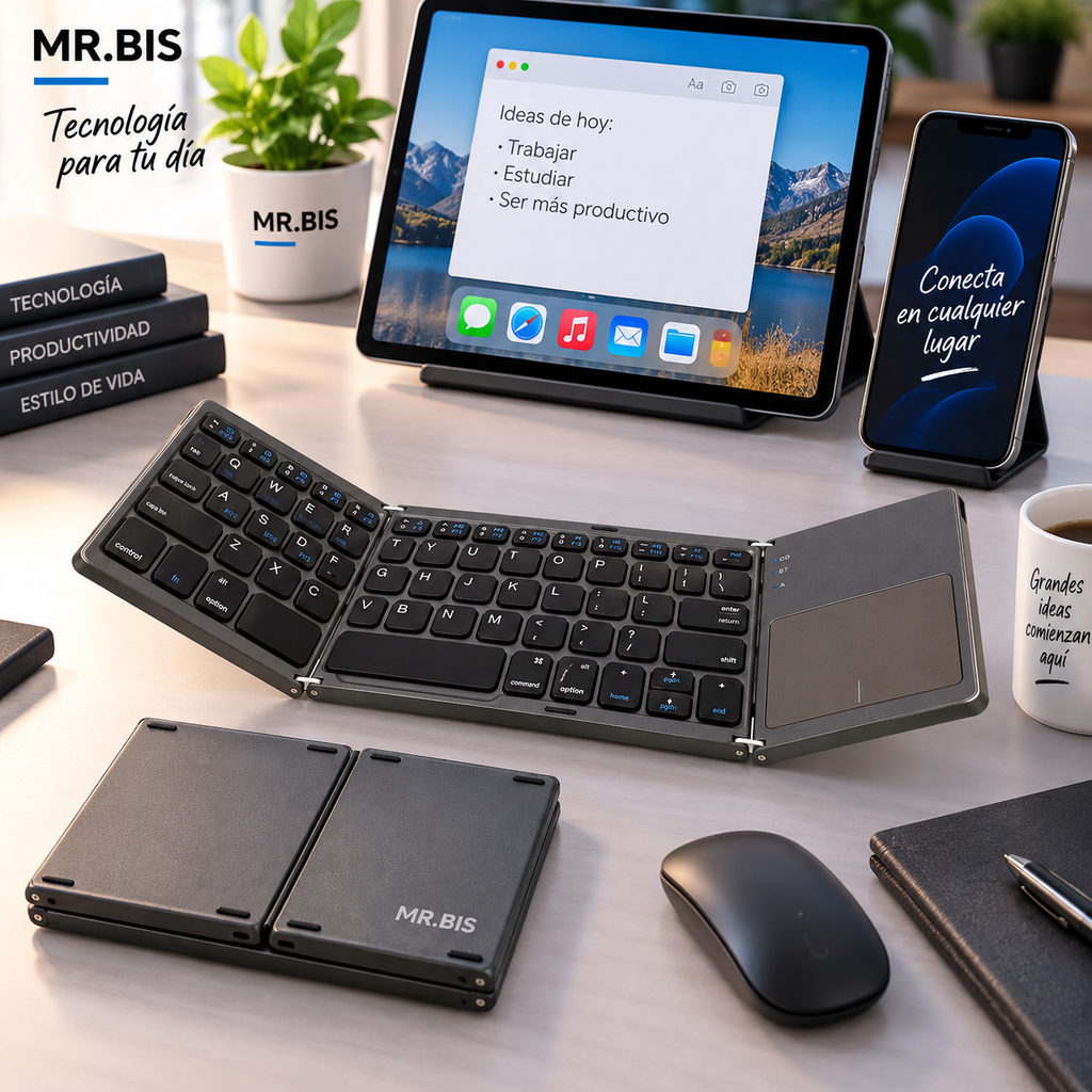 Teclado Inalámbrico Plegable con Touchpad