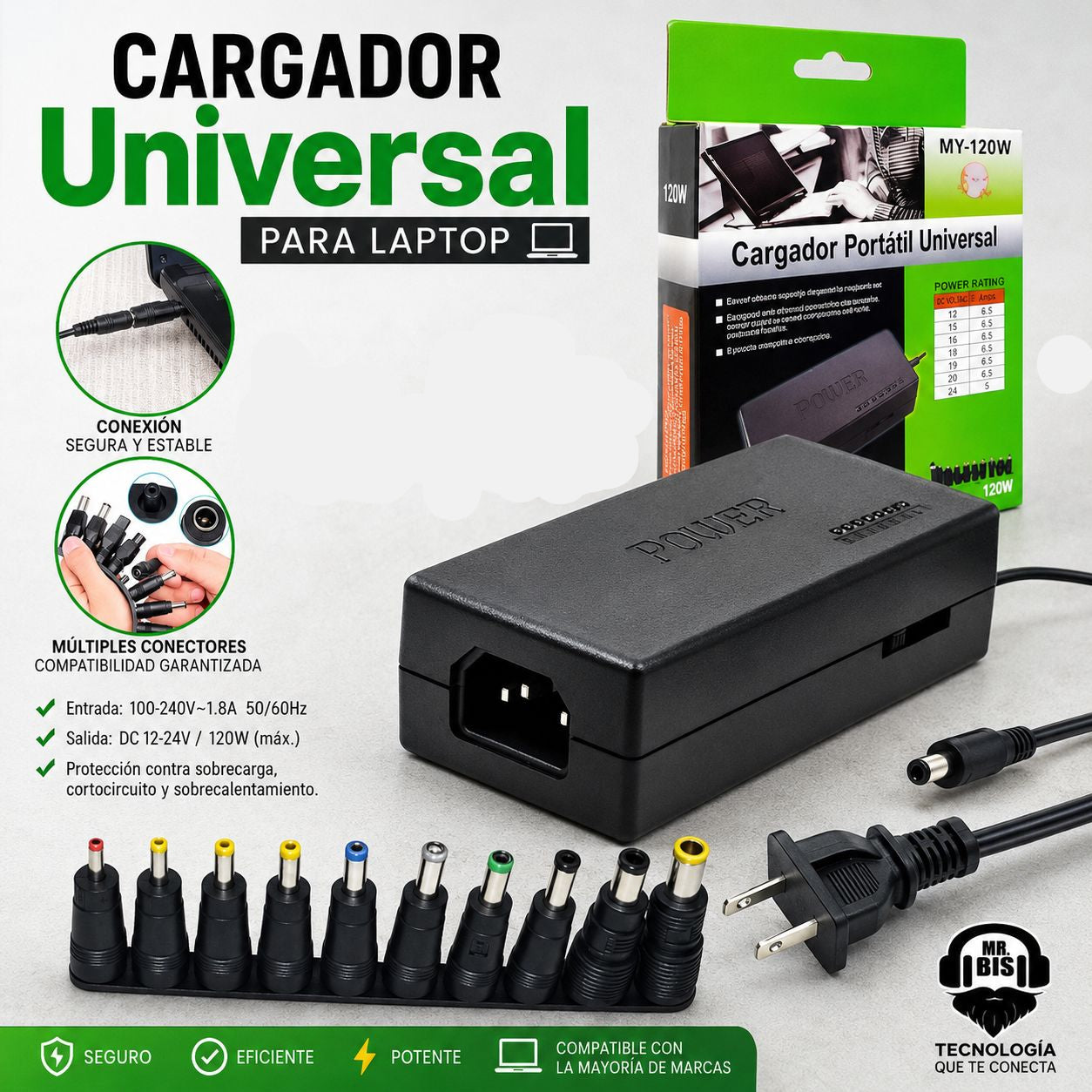 cargador universal para laptop