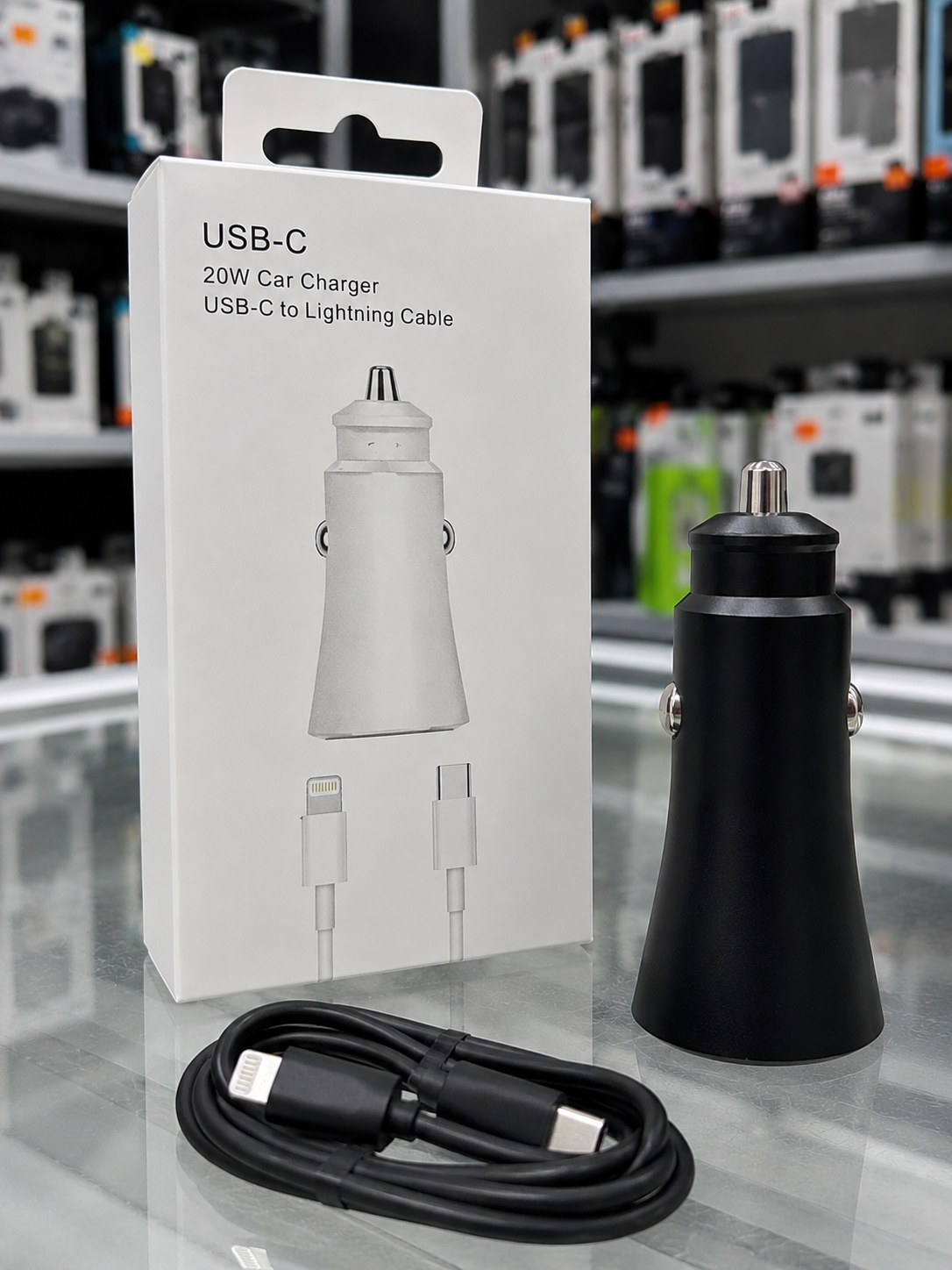 CARGADOR CARRO USB-C A LIGHTNING